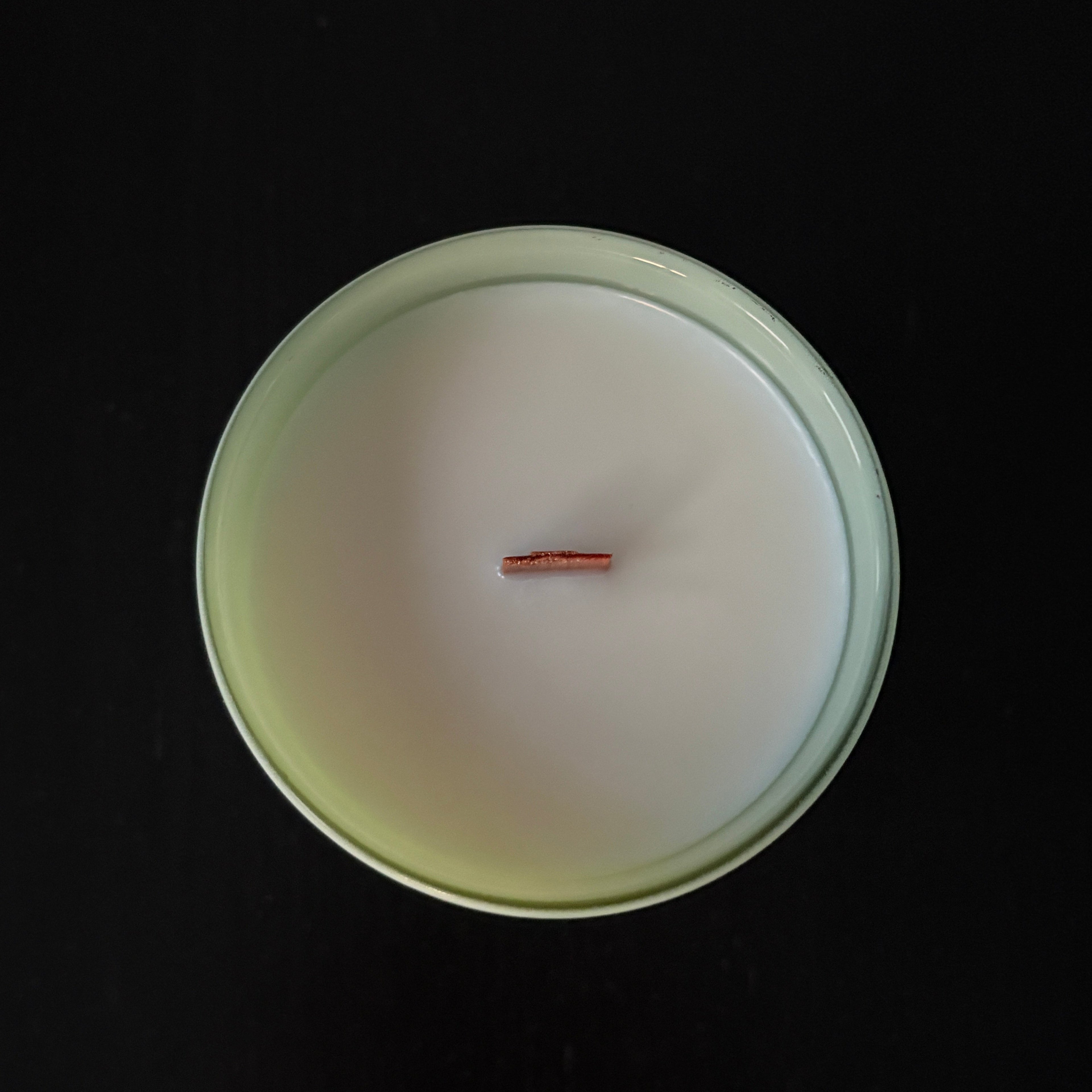 Mist & Meadows Candle - soy coconut wax, wood wick candle, made in Canada, sage green