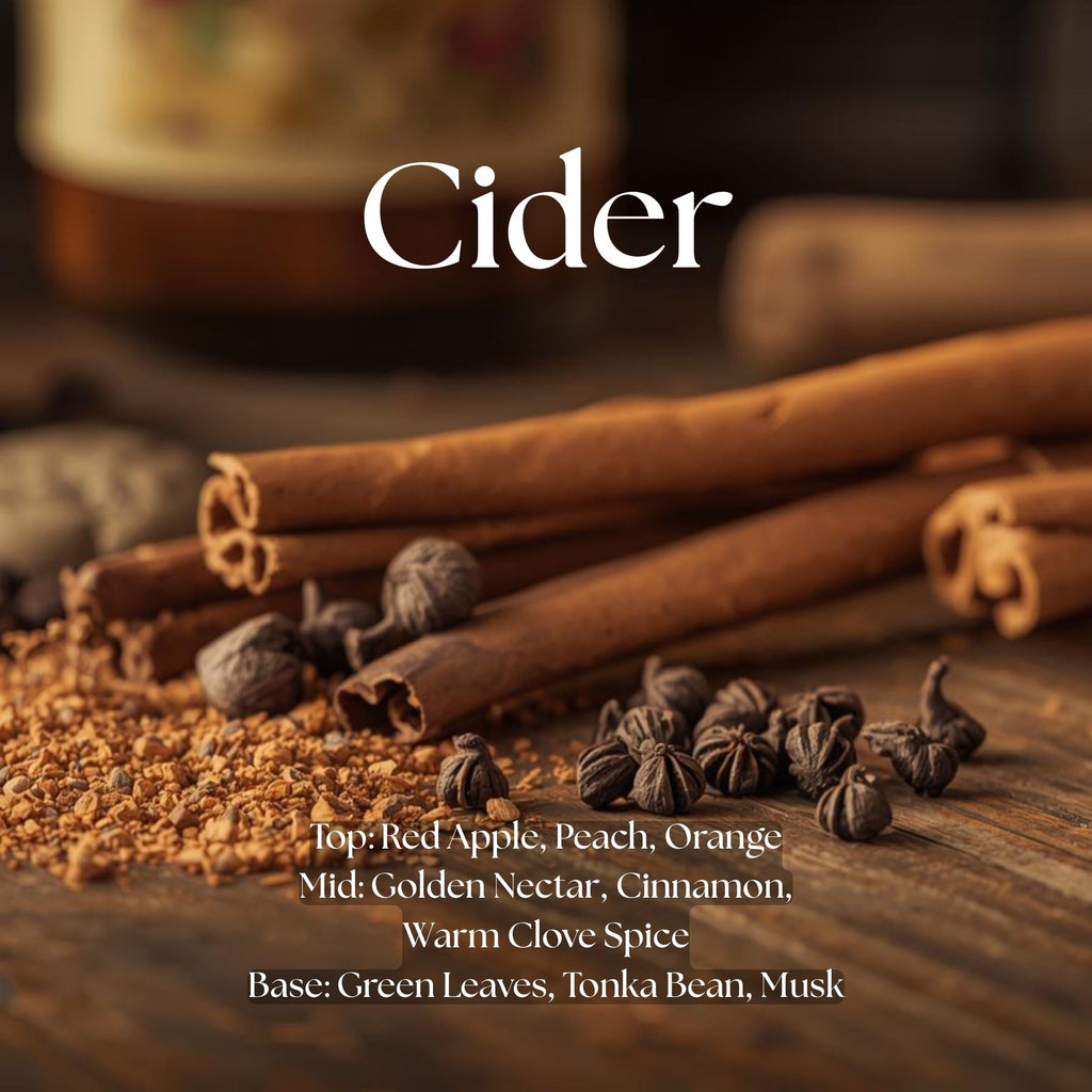 Cider Candle - soy coconut wax, wood wick candle, made in Canada, white, brown, or black