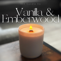 Vanilla & Emberwood - soy coconut wax, wood wick candle, made in Canada, white, brown, or black