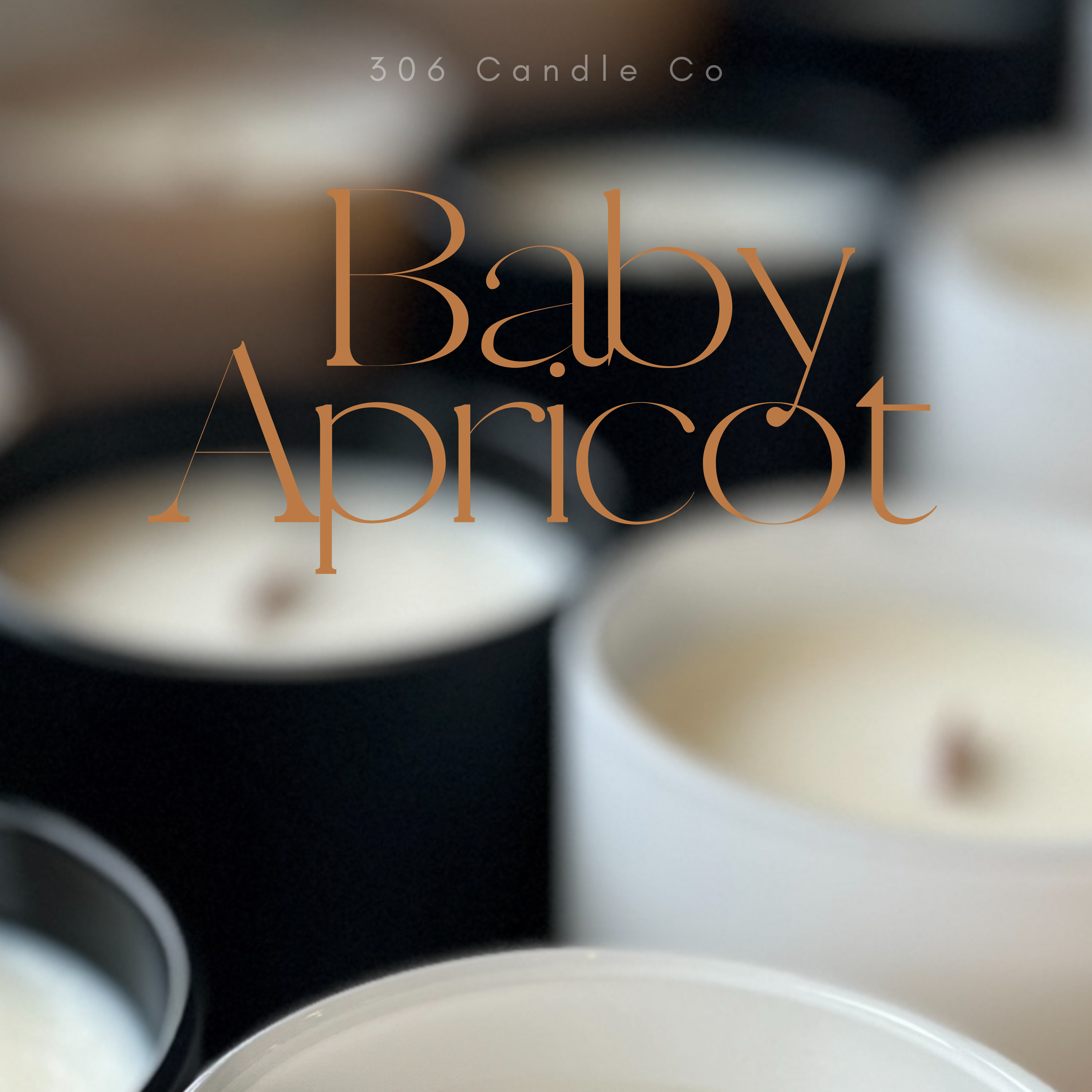 Baby Apricot Candle - soy coconut wax, wood wick candle, made in Canada, white, brown, or black