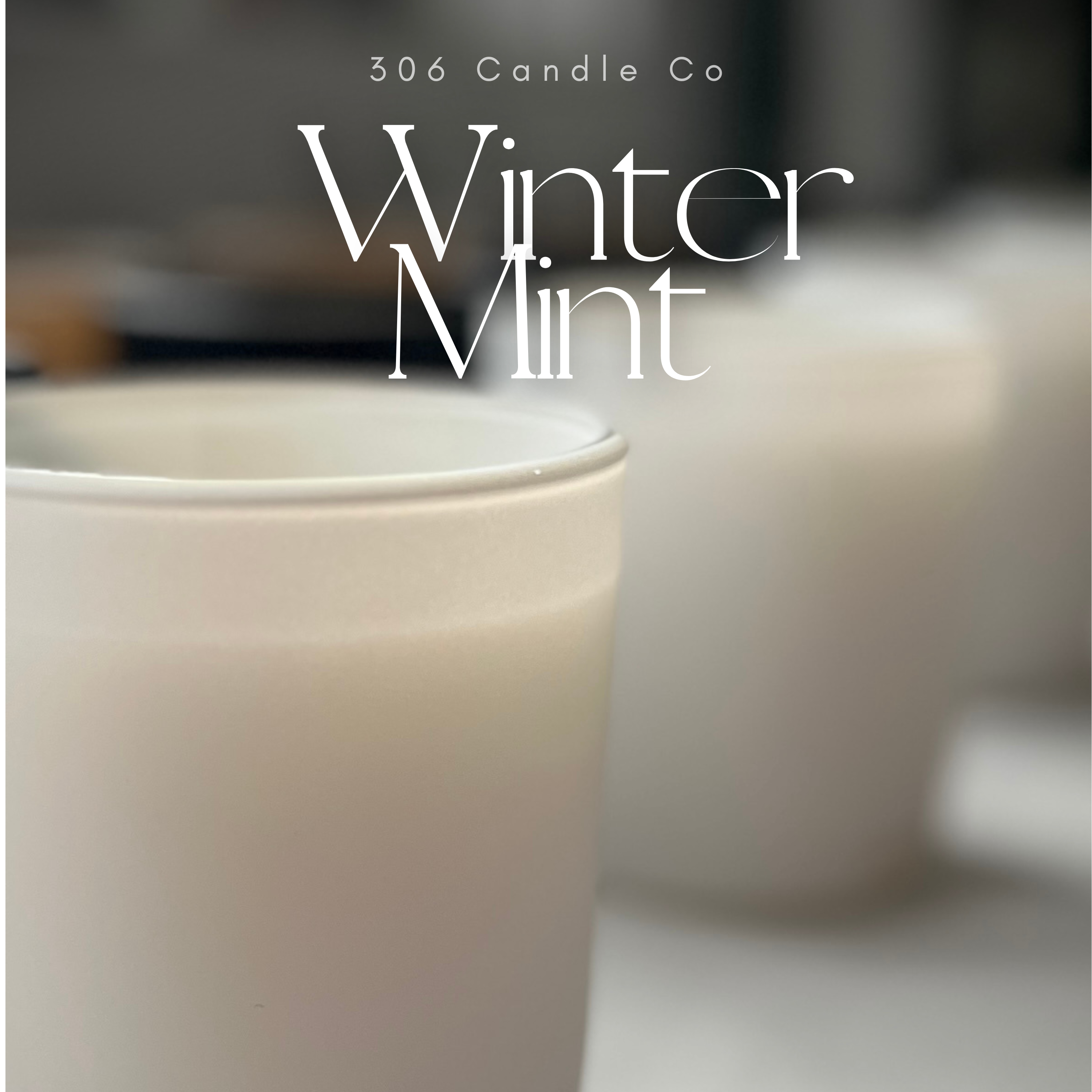 Winter Mint Candle - soy coconut wax, wood wick candle, made in Canada, white, brown, or black