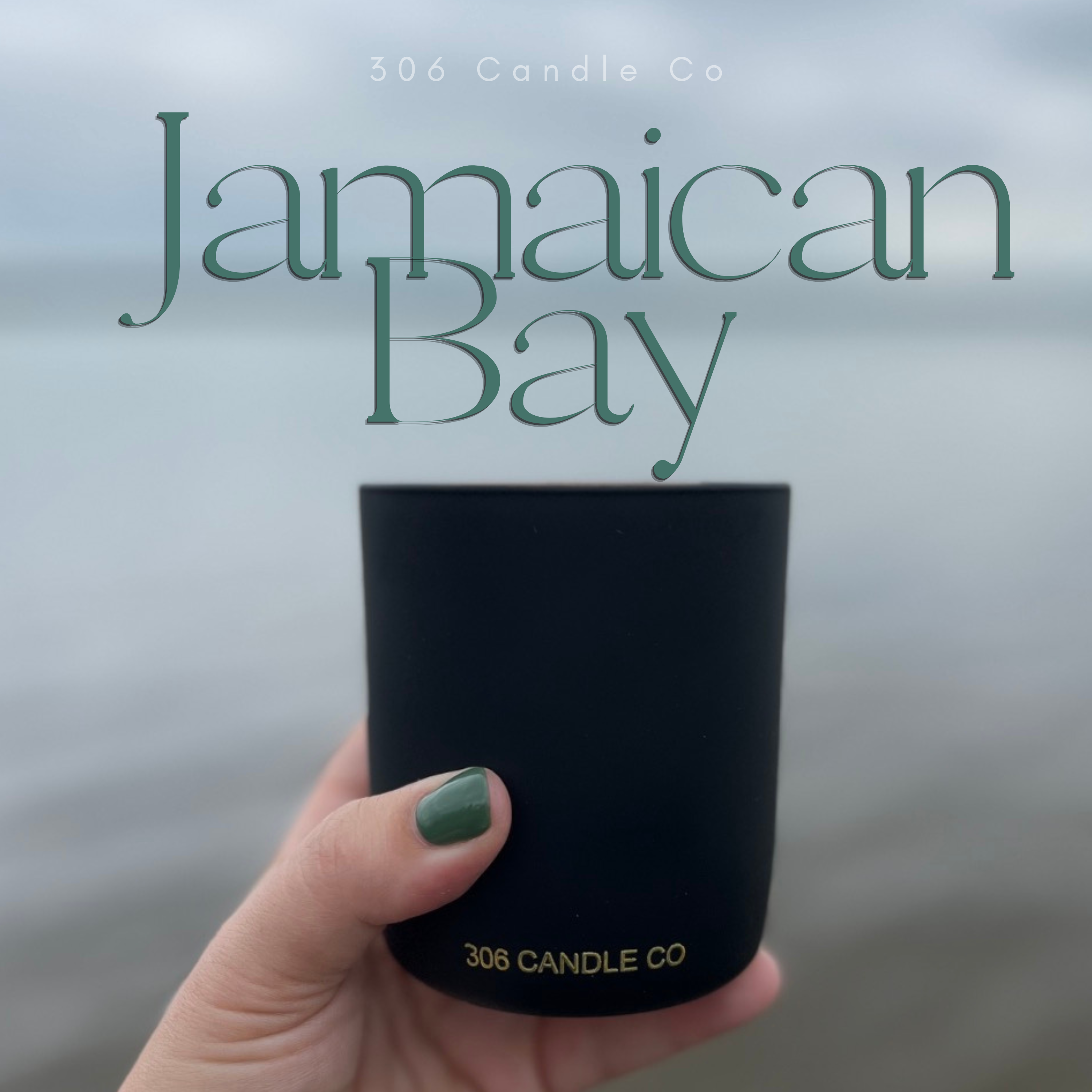 Jamaican Bay Candle - soy coconut wax, wood wick candle, made in Canada, white, brown, or black