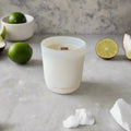 Coconut Lime Candle - soy coconut wax, wood wick candle, made in Canada, white, brown, or black