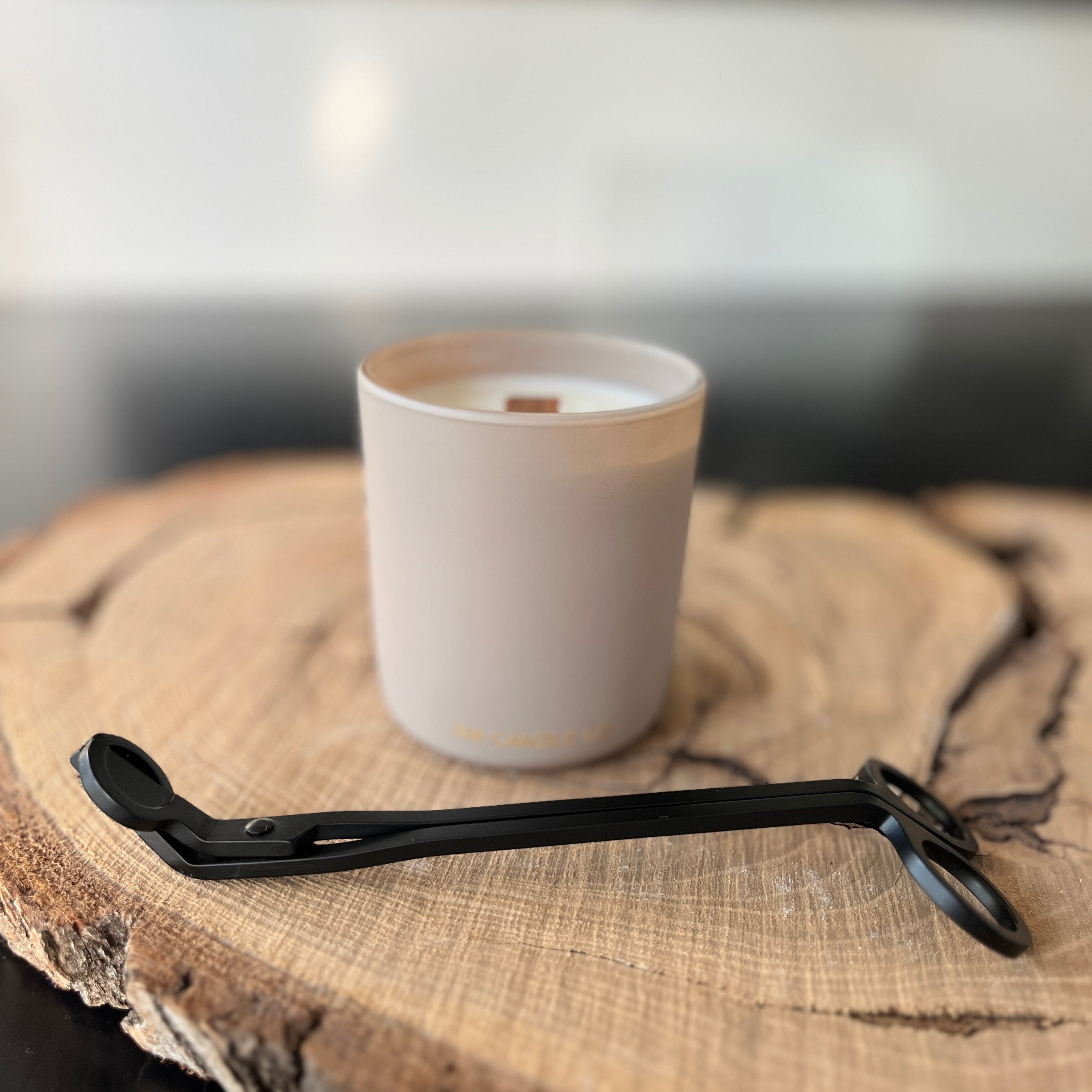 Baby Apricot Candle - soy coconut wax, wood wick candle, made in Canada, white, brown, or black