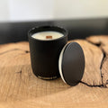 Christmas Tree Scented candle - soy coconut wax, wood wick candle, made in Canada, white, brown, or black