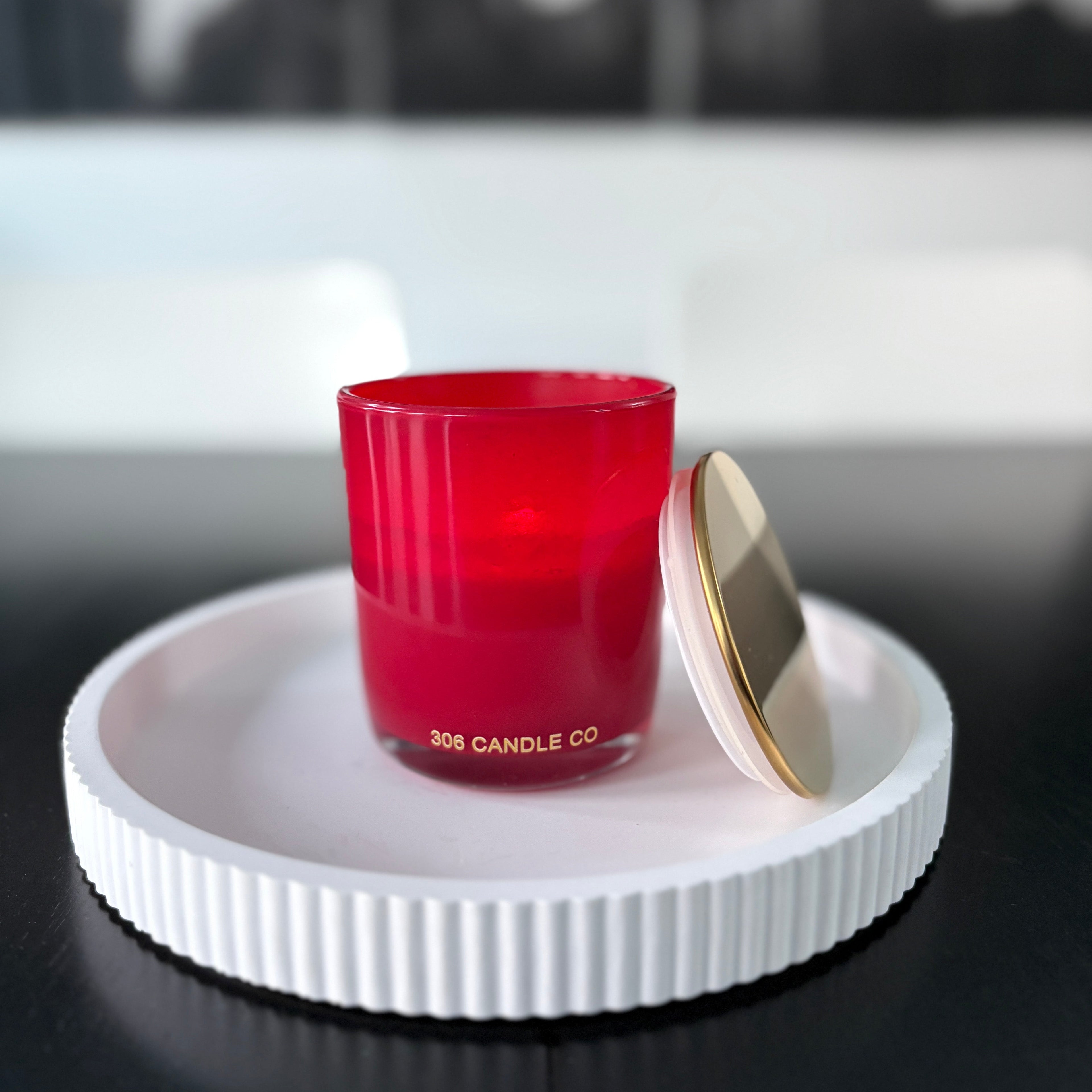 Strawberry Rhubarb Red Gloss Candle