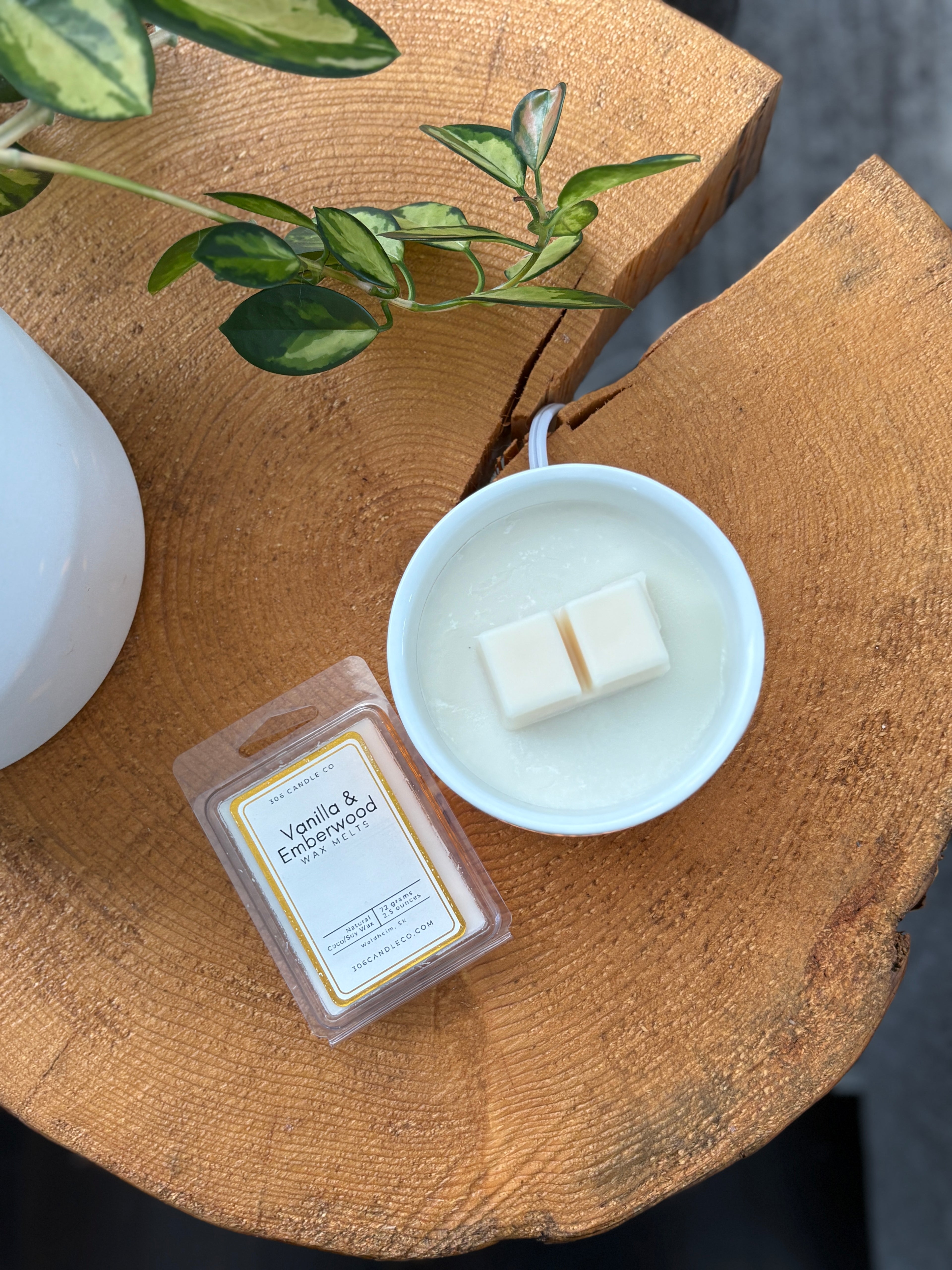 Vanilla & Emberwood Wax Melts - coconut soy wax, clean burning, Cherry, coconut milk, and vanilla scents, made in Canada