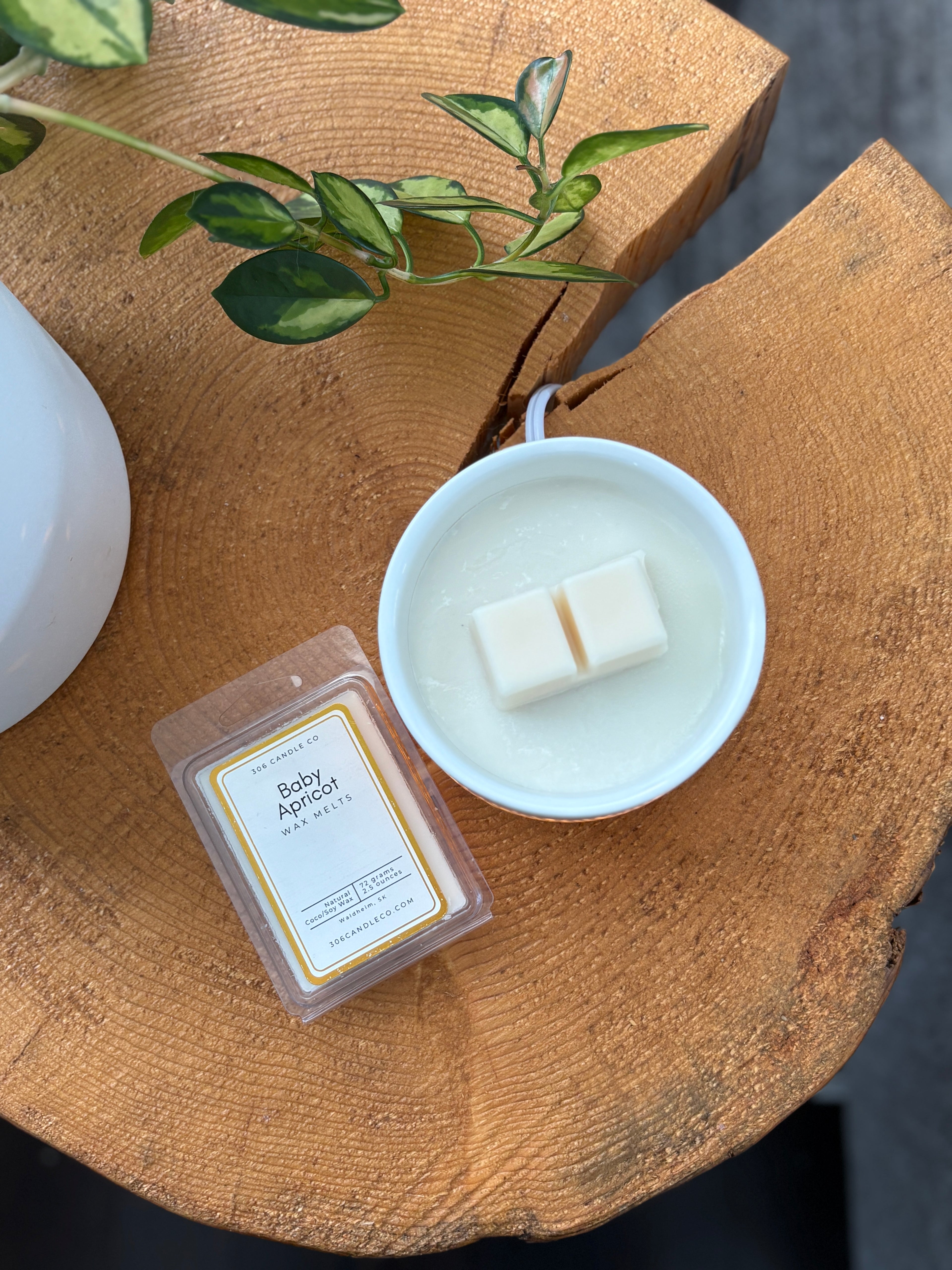 Baby Apricot Wax Melts - coconut soy wax, clean burning,  tangerine, apricot nectar, and lavender scents, made in Canada