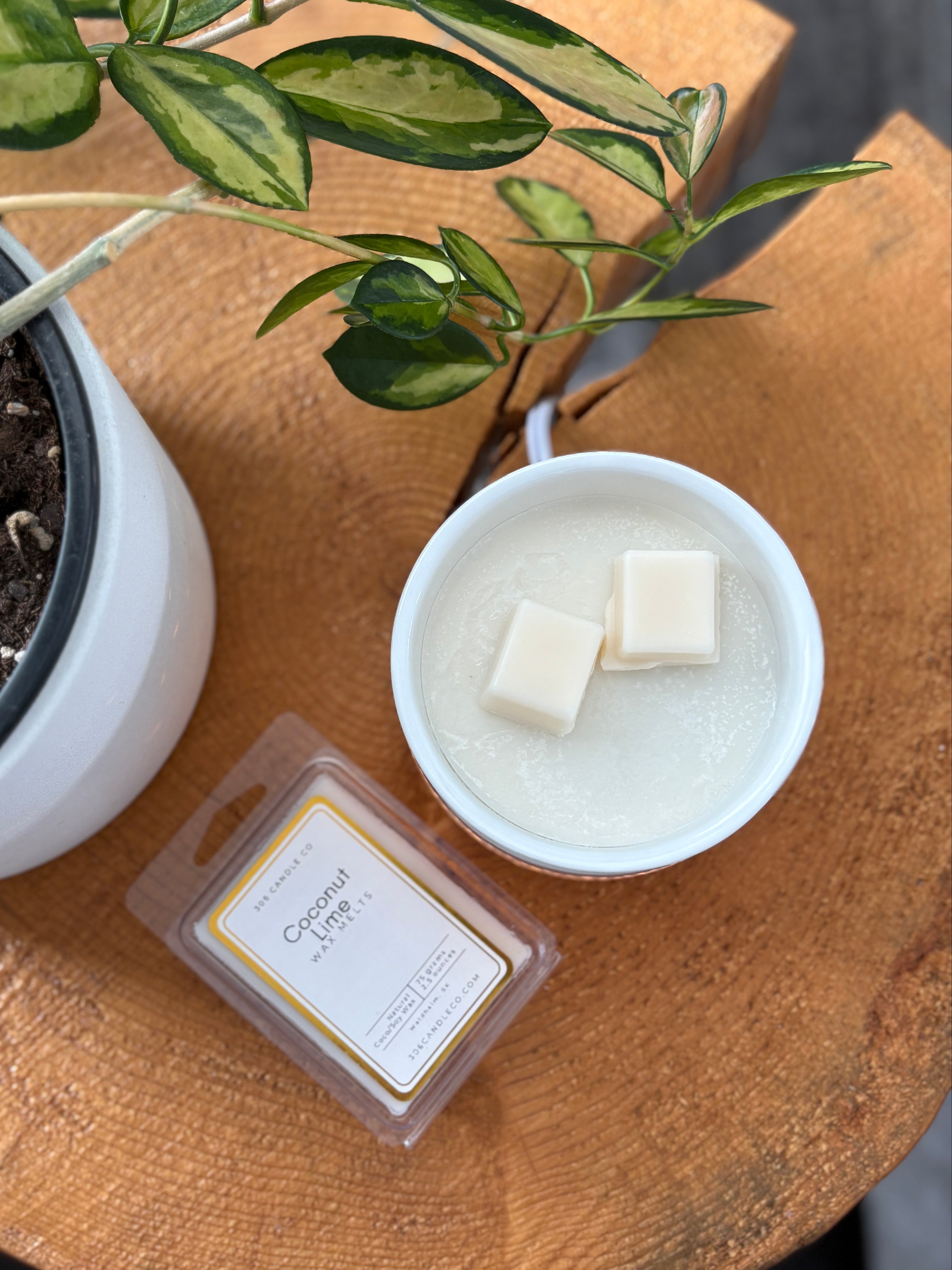 Coconut Lime Wax Melts - coconut soy wax, clean burning,  lime roses, key lime, tonka bean scents, made in Canada