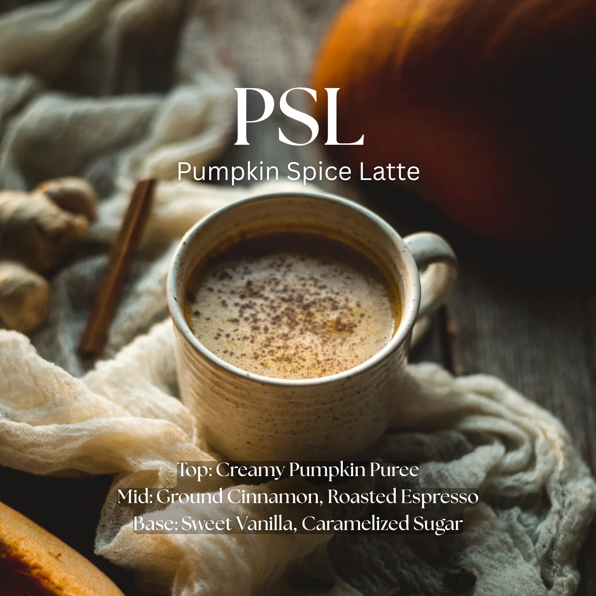 PSL - soy coconut wax, wood wick candle, made in Canada, white, brown, or black