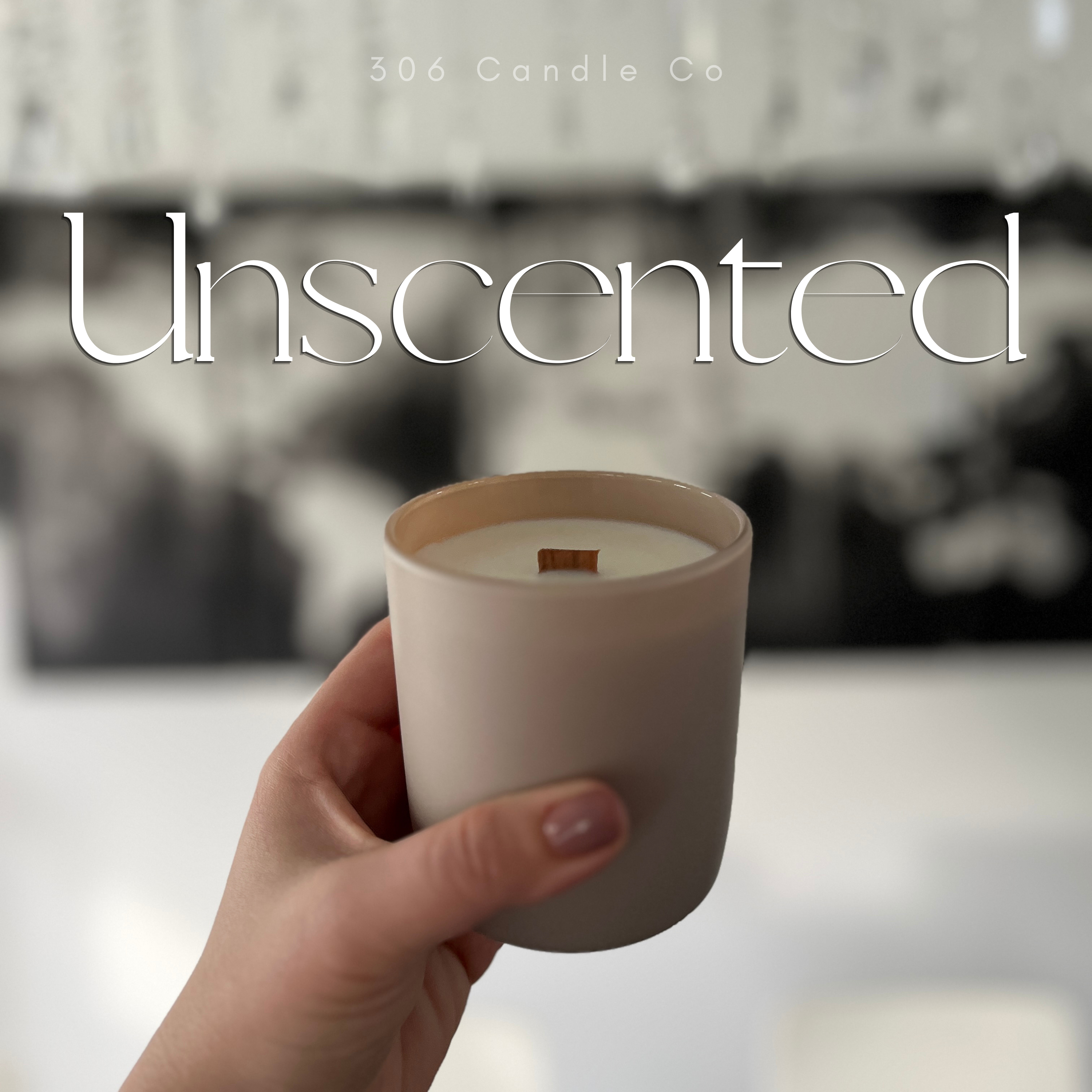 Unscented Candle - soy coconut wax, wood wick candle, made in Canada, white, brown, or black